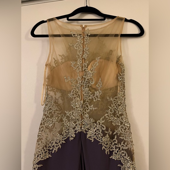 Custom made Formal/ Prom Dress, with train and built in support. Rhinestones. - Picture 4 of 8